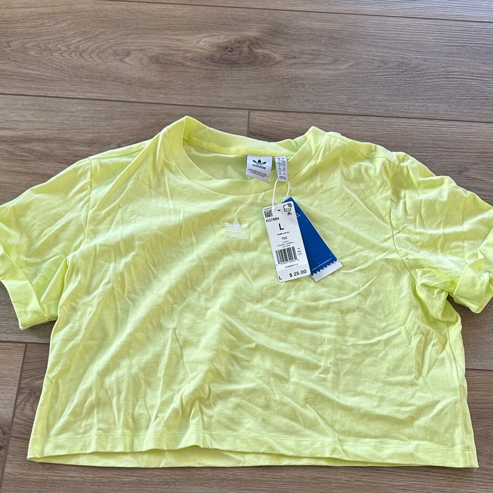 Adidas Lemon Yellow Cropped Tee